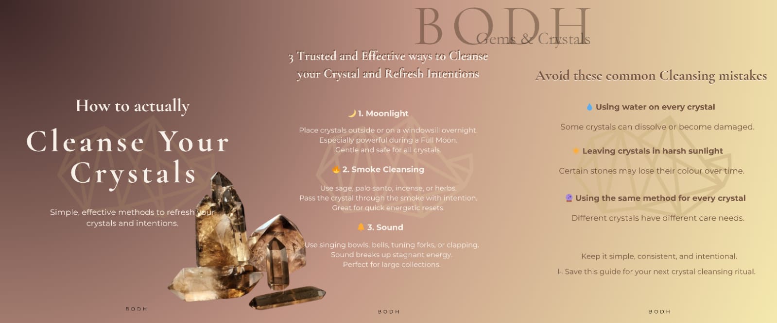 BODH — How to cleanse your crystals carousel